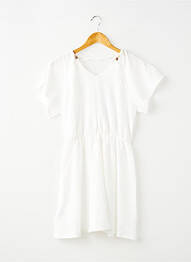 Robe mi-longue manches courtes manches courtes blanc MAYORAL fille
