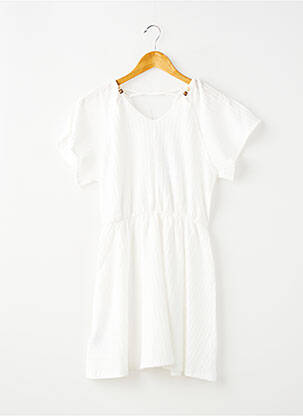 Robe mi-longue manches courtes manches courtes blanc MAYORAL fille