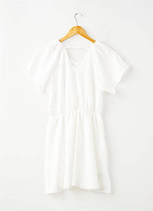 Robe mi-longue manches courtes manches courtes blanc MAYORAL fille