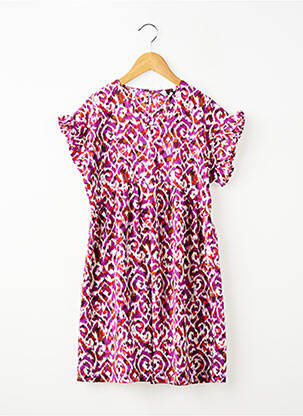 Robe mi-longue doublure manches courtes violet LE TEMPS DES CERISES fille