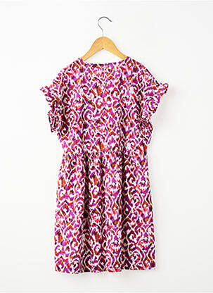Robe mi-longue doublure manches courtes violet LE TEMPS DES CERISES fille