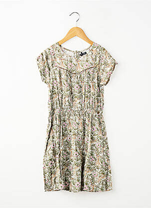 Robe mi-longue manches courtes manches courtes vert IKKS fille