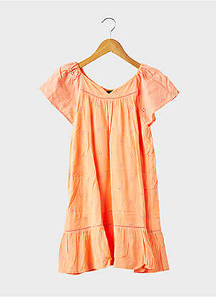 Robe mi-longue doublure manches courtes orange IKKS fille