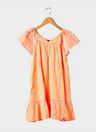 Robe mi-longue doublure manches courtes orange IKKS fille