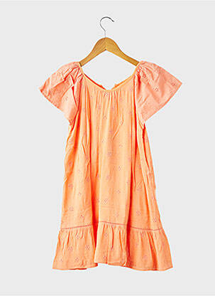 Robe mi-longue doublure manches courtes orange IKKS fille