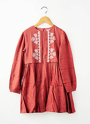 Robe mi-longue doublure manches longues orange MAYORAL fille