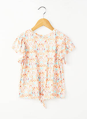T-shirt stretch manches courtes orange GARCIA fille