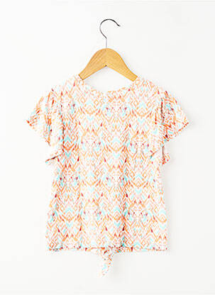 T-shirt stretch manches courtes orange GARCIA fille
