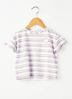T-shirt fermeture boutonnée au dos manches courtes violet GARCIA fille