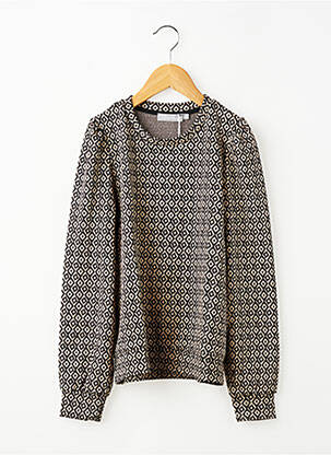 Pull resserrée sur le bas manches longues noir GEISHA fille