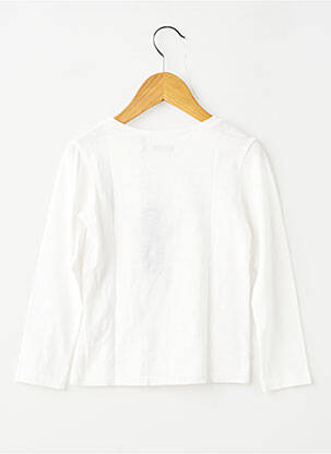 T-shirt coupe cintrée manches longues blanc IKKS fille
