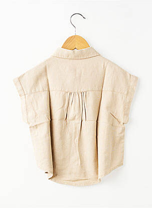 Chemisier coupe droite manches courtes beige GEISHA fille
