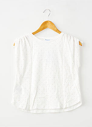 T-shirt stretch manches courtes blanc MAYORAL fille