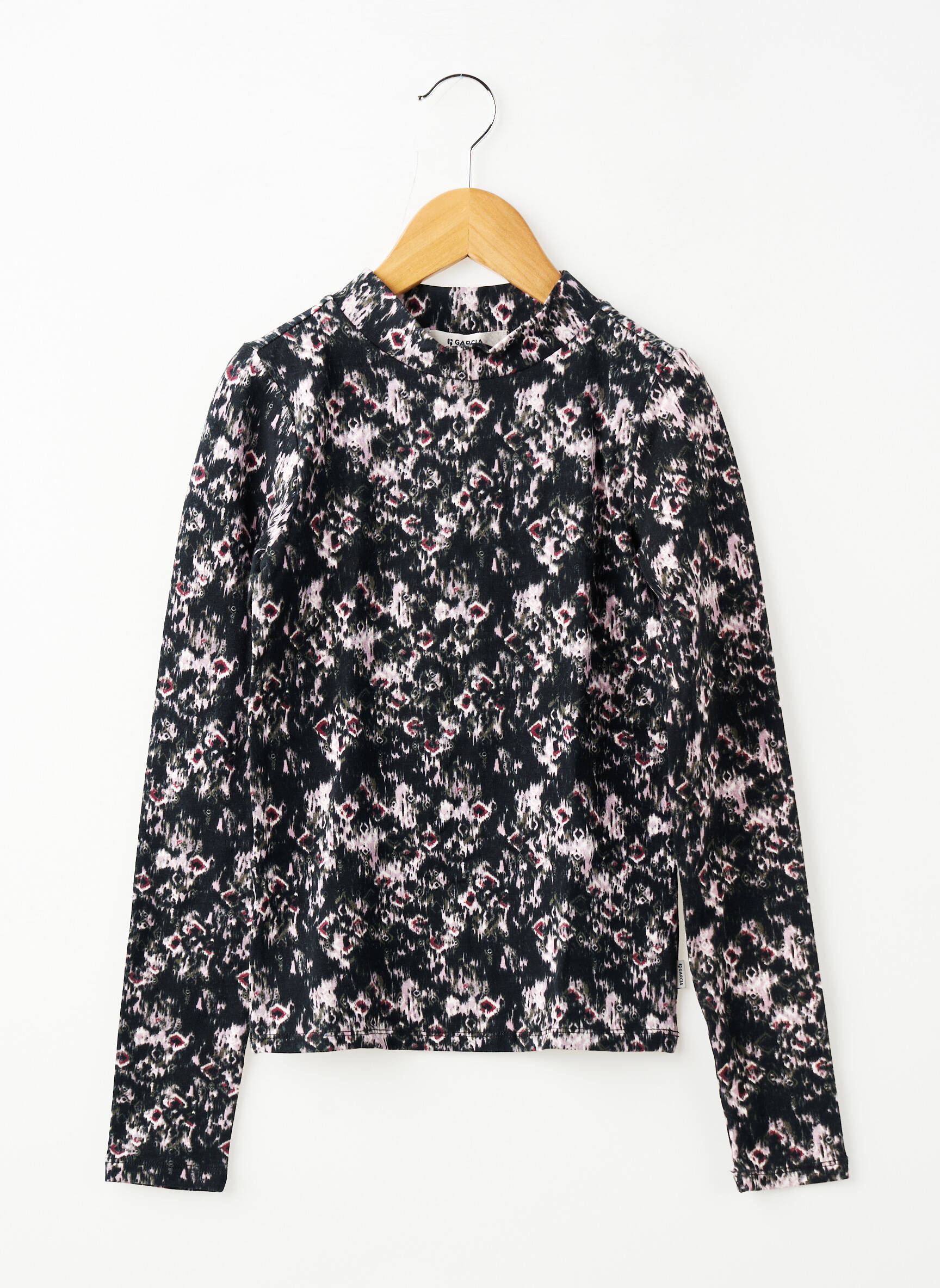T-shirt coupe cintrée manches longues noir GARCIA fille