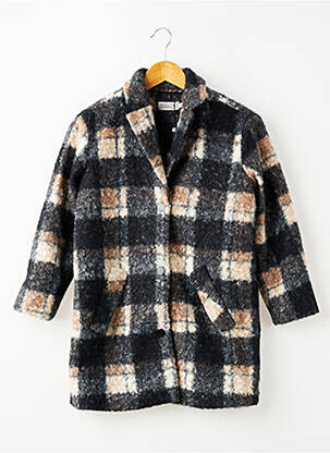 Manteau long coupe droite sans capuche noir MOLLY BRACKEN fille