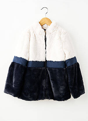 Manteau court poches sans capuche bleu IKKS fille