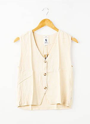 Gilet sans manche coupe droite beige GARCIA fille