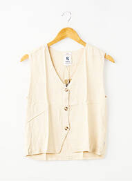 Gilet sans manche coupe droite beige GARCIA fille