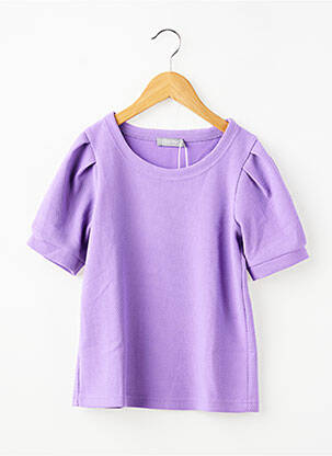 T-shirt stretch manches courtes violet GEISHA fille
