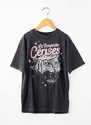 T-shirt coupe droite manches courtes noir LE TEMPS DES CERISES fille