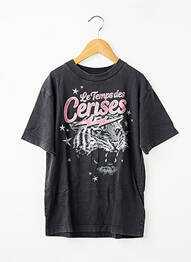 T-shirt coupe droite manches courtes noir LE TEMPS DES CERISES fille