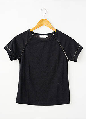 T-shirt coupe droite manches courtes noir MOLLY BRACKEN fille