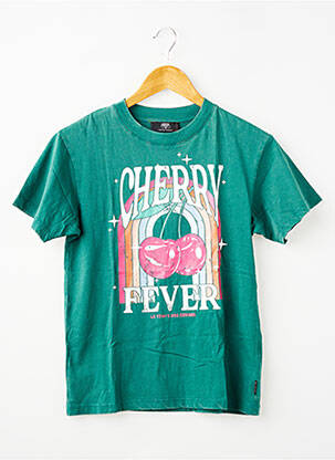 T-shirt coupe droite manches courtes vert LE TEMPS DES CERISES fille