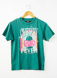 T-shirt coupe droite manches courtes vert LE TEMPS DES CERISES fille