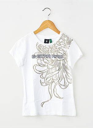 T-shirt coupe droite manches courtes blanc G STAR fille