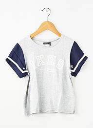 T-shirt coupe droite manches courtes gris IKKS fille
