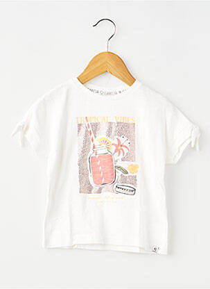 T-shirt coupe droite manches courtes blanc GARCIA fille