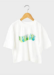 T-shirt coupe droite manches courtes blanc GEISHA fille