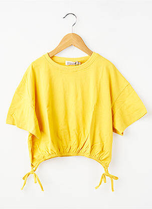 T-shirt coupe droite manches courtes jaune MOLLY BRACKEN fille