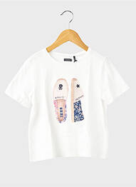 T-shirt coupe droite manches courtes blanc IKKS fille