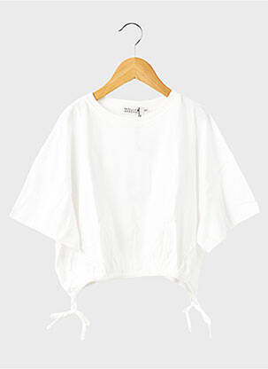 T-shirt coupe droite manches courtes blanc MOLLY BRACKEN fille