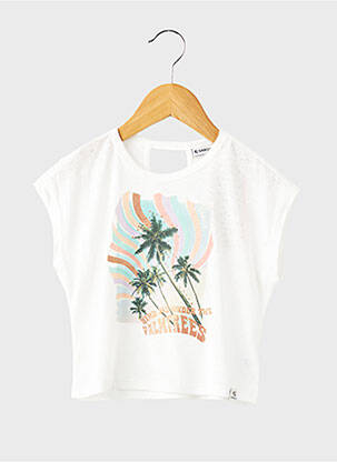 T-shirt coupe droite manches courtes blanc GARCIA fille