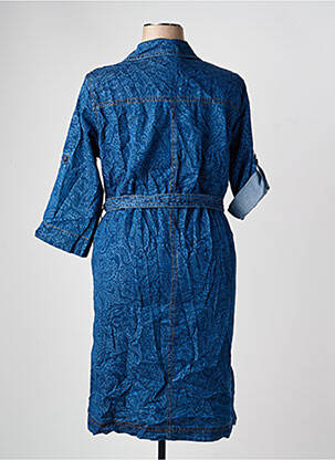 Robe mi-longue imprimé fleurs manches 3/4 bleu OLSEN femme