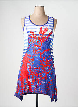 Robe mi-longue sans manche sans manche violet FILLE DES SABLES femme