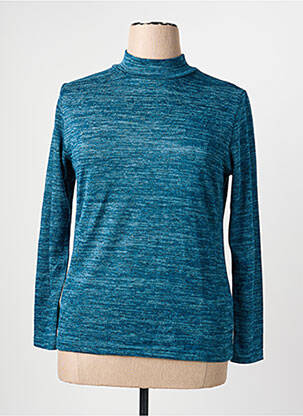 Pull tissage chiné manches longues bleu TELMAIL femme