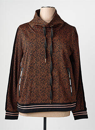 Sweat-shirt stretch manches longues marron 7 SEASONS femme