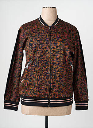 Blouson col v marron 7 SEASONS femme