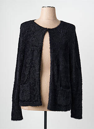 Gilet manches longues col rond noir OLSEN femme