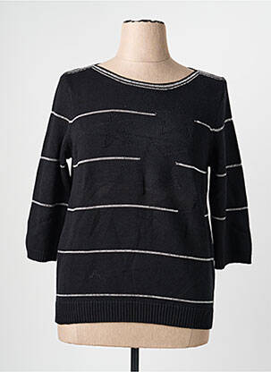 Pull col bateau manches 3/4 noir OLSEN femme