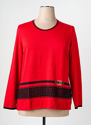 Pull coupe droite manches longues rouge PAUPORTÉ femme