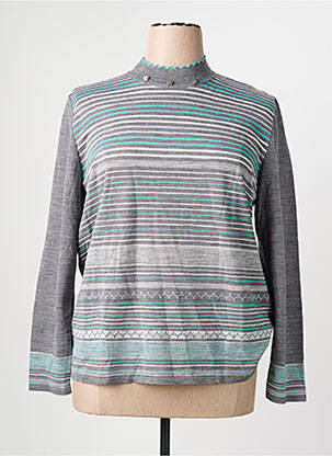Pull tissage chiné manches longues gris RODAM femme
