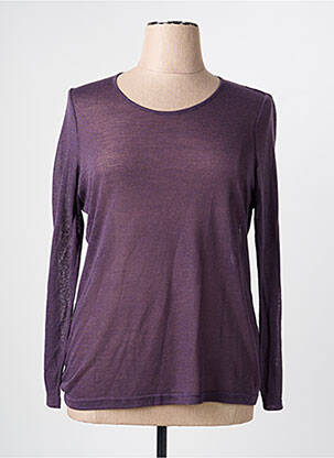 Pull coupe cintrée manches longues violet PAUSE CAFE femme