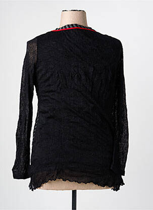 Pull coupe cintrée manches longues noir UN POINT C EST TOUT femme
