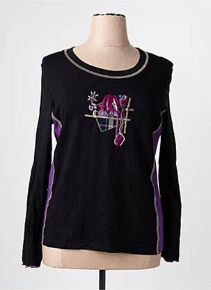 T-shirt manches longues manches longues noir PAUSE CAFE femme