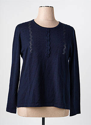 Pull coupe cintrée manches longues bleu GRIFFONNAGE femme
