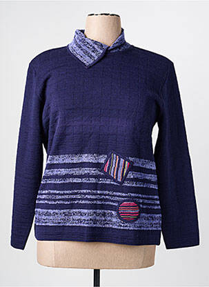 Pull coupe cintrée manches longues bleu RODAM femme